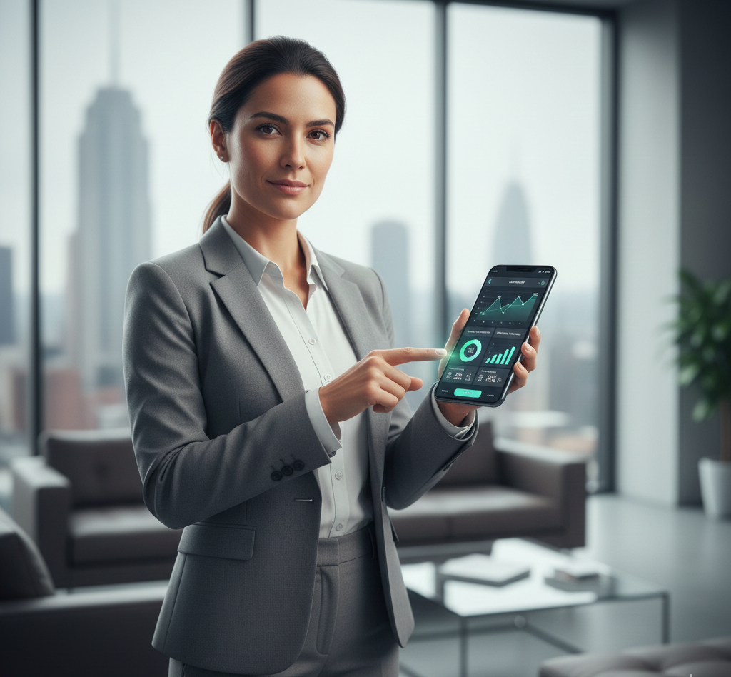 Pessoas utilizando aplicativo corporativo no smartphone