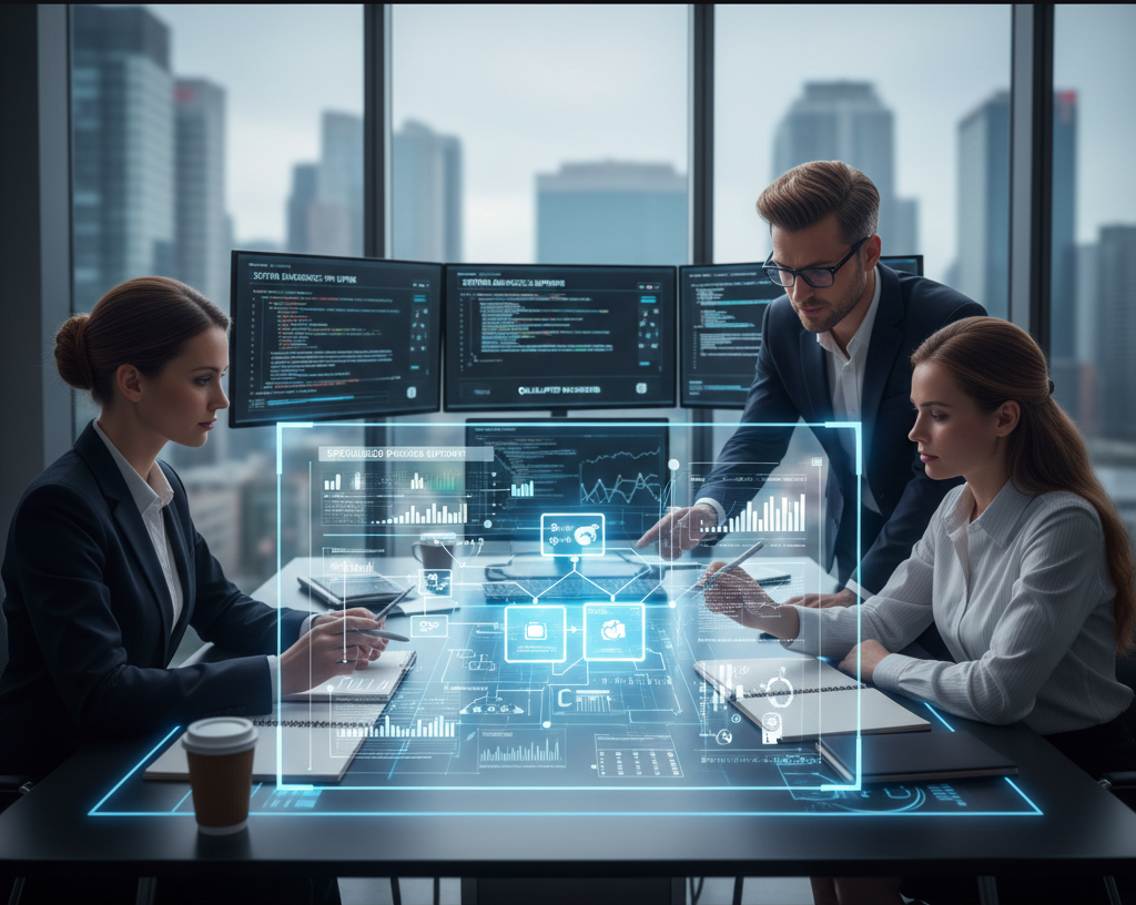 Analista em suporte remoto com headset